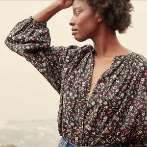 Down Jane Blouse in Champagne Floral XS